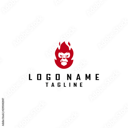 Fire gorilla logo design concept