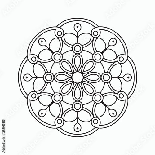 Easy Floral Mandala Coloring Page for Mindfulness & Relaxation