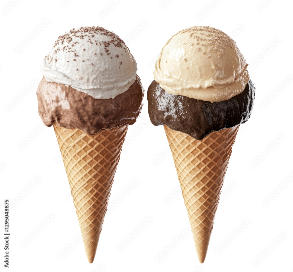 Tasty Ice Cream Duo with Strawberry Transparent Tasty Ice Cream Duo with Strawberry Transparent
