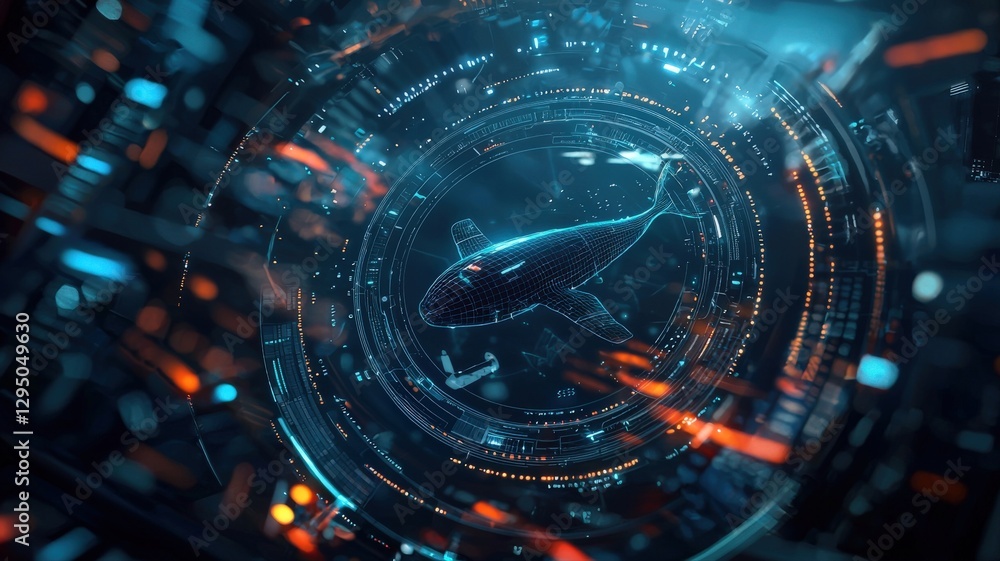 AI-powered deep-sea research lab, glowing holographic marine life, futuristic cybernetic ocean exploration concept AI-powered deep-sea research lab, glowing holographic marine life, futuristic cybernetic ocean exploration concept