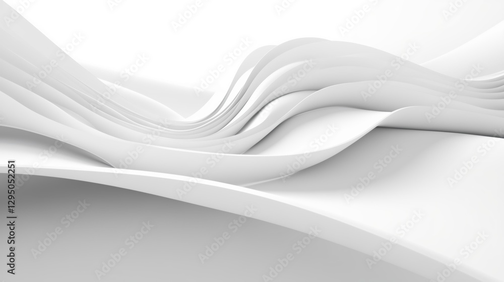 Obraz premium Abstract curved dynamic white background