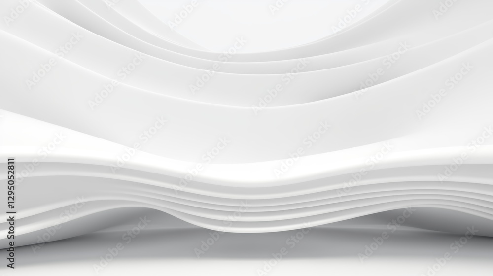 Fototapeta premium Abstract curved dynamic white background