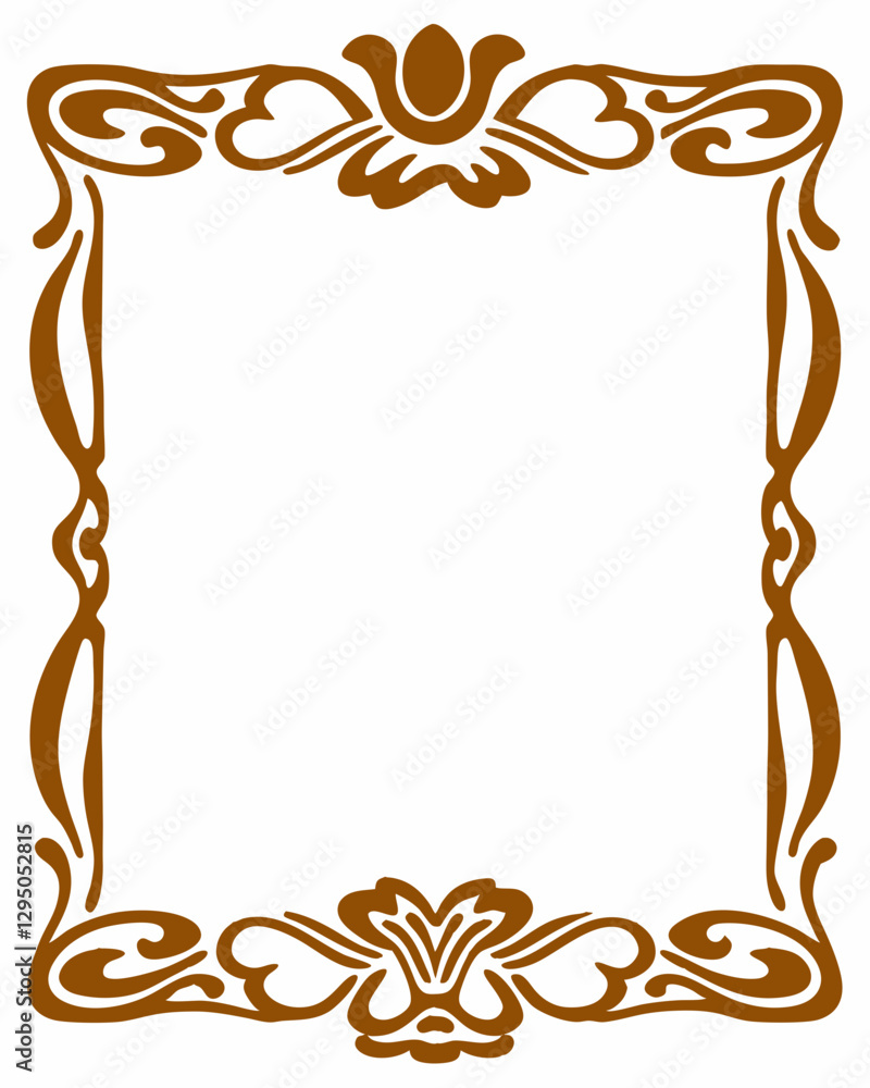 Elegant Ornate Frame, Brown Decorative Border Design Elegant Ornate Frame, Brown Decorative Border Design