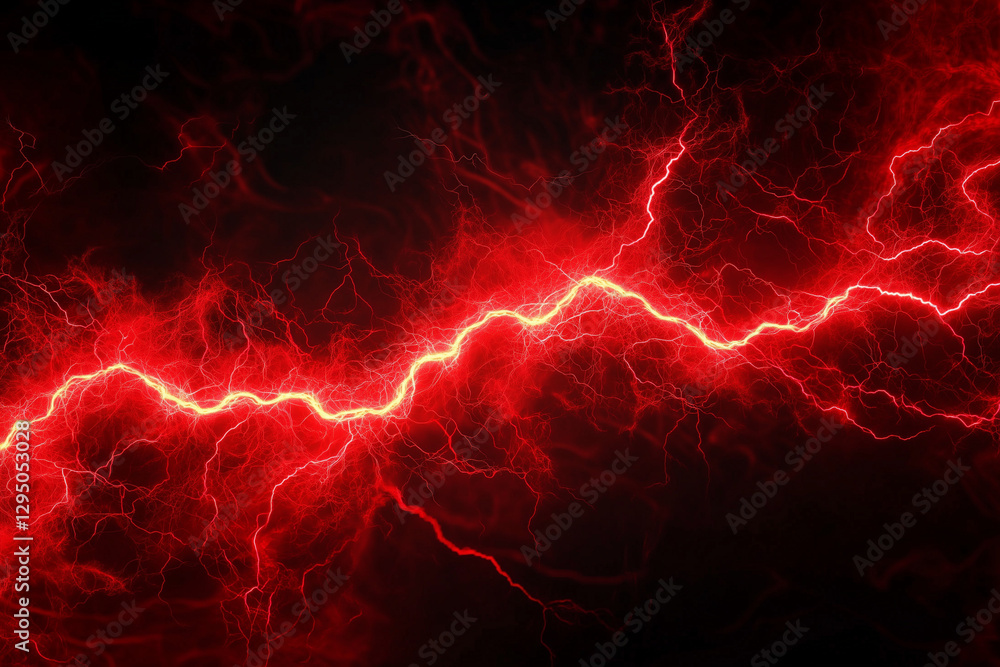 Obraz premium Red electricity isolated on a black background