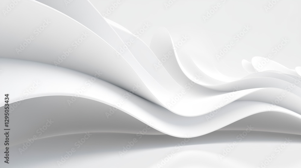 Obraz premium Abstract curved dynamic white background