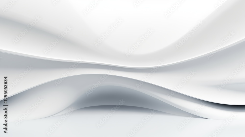 Obraz premium Abstract curved dynamic white background
