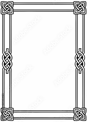 Black and White Decorative Frame, Elegant Celtic Knot Border Design