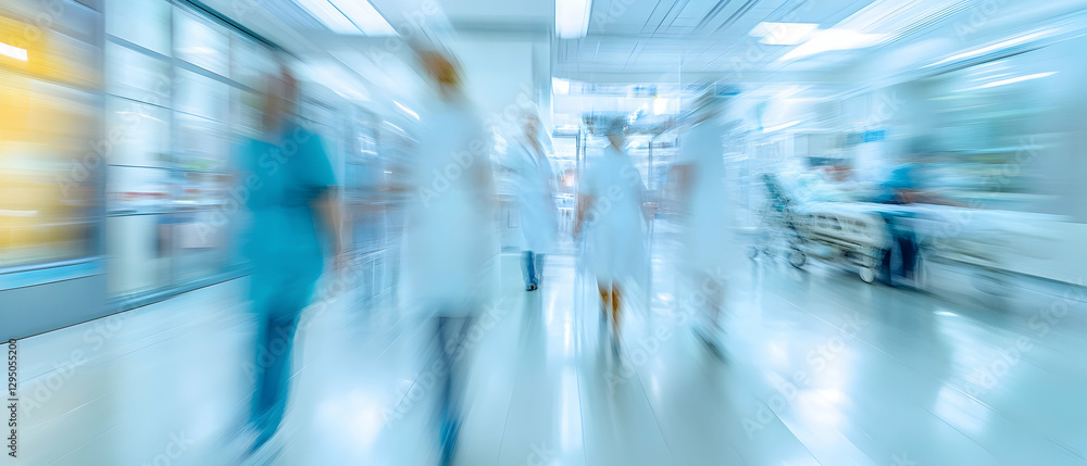 Abstract blurred image of doctors and patients in a hospital - Abstract blurred image of doctors and patients in a hospital -