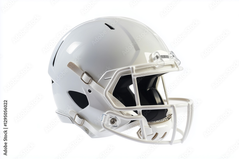 Fototapeta premium White American football helmet isolated on a white background