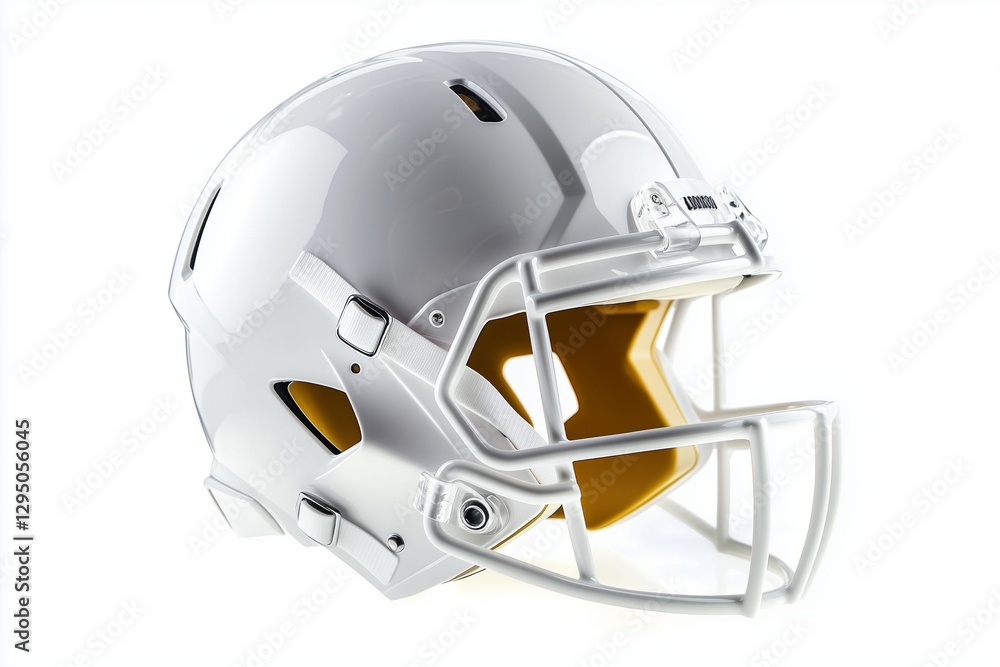 Fototapeta premium White American football helmet isolated on a white background