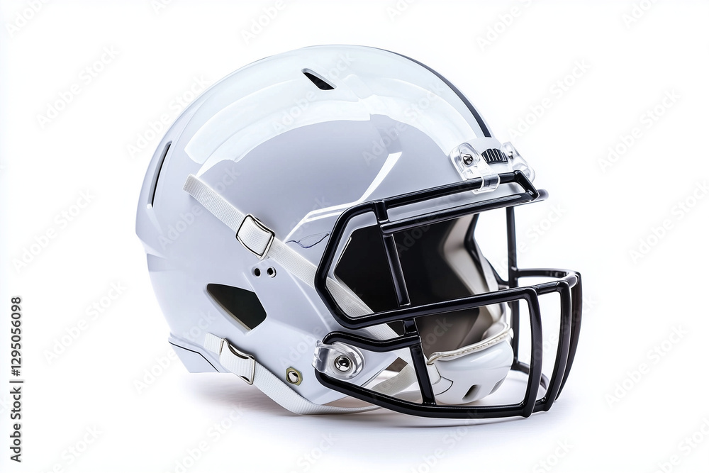Fototapeta premium White American football helmet isolated on a white background