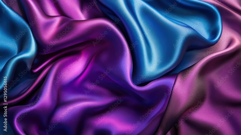 Obraz premium Draped Luxurious Silk Fabric in Vibrant Hues