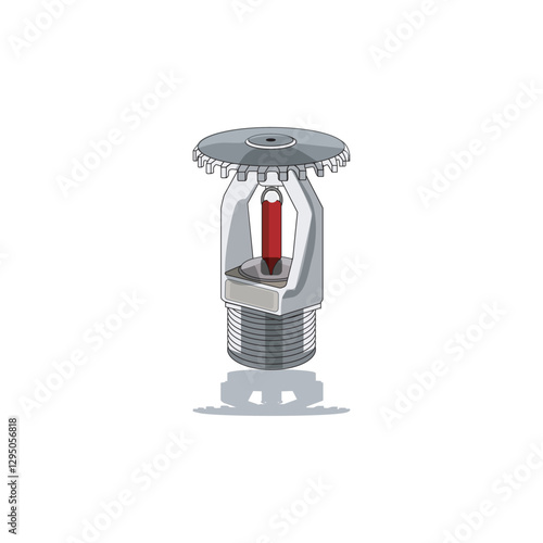 Upright fire sprinkler for fire suppression, safety system, emergency response, water spray, fire protection, automatic activation, industrial safety, and firefighting equipment.