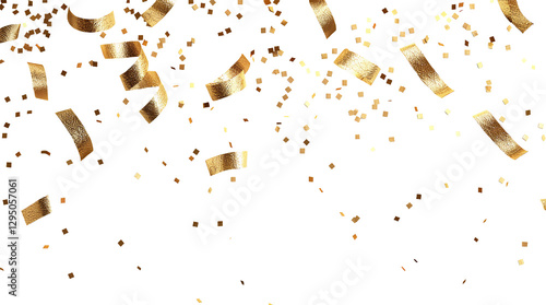 3D gold confetti isolated, celebrate, celebration, decoration, overlay, effect, surprise, party, holiday, birthday, anniversary, falling, festival, event, greeting, glistering, wedding
