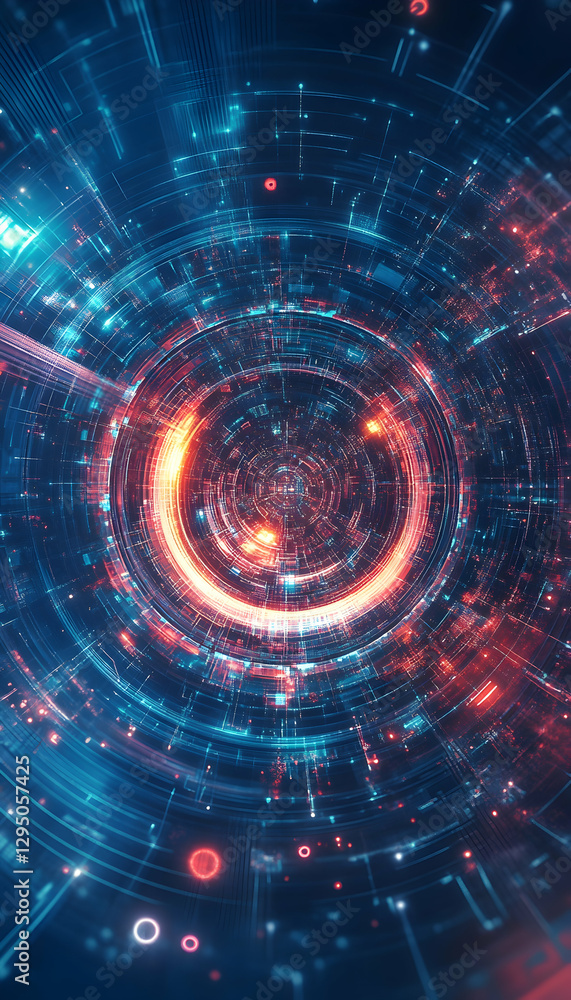 Obraz premium Abstract metaverse background with futuristic digital elements -