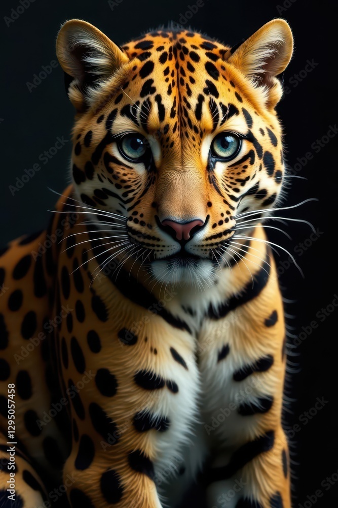 Fototapeta premium Intricate, realistic leopard spots in warm tawny and black tones , repeat, glamour