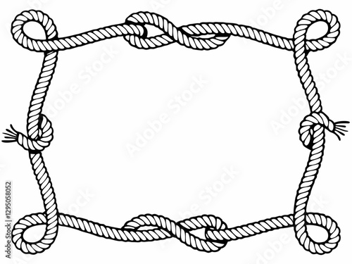 Hand-drawn rope frame with intricate knot design