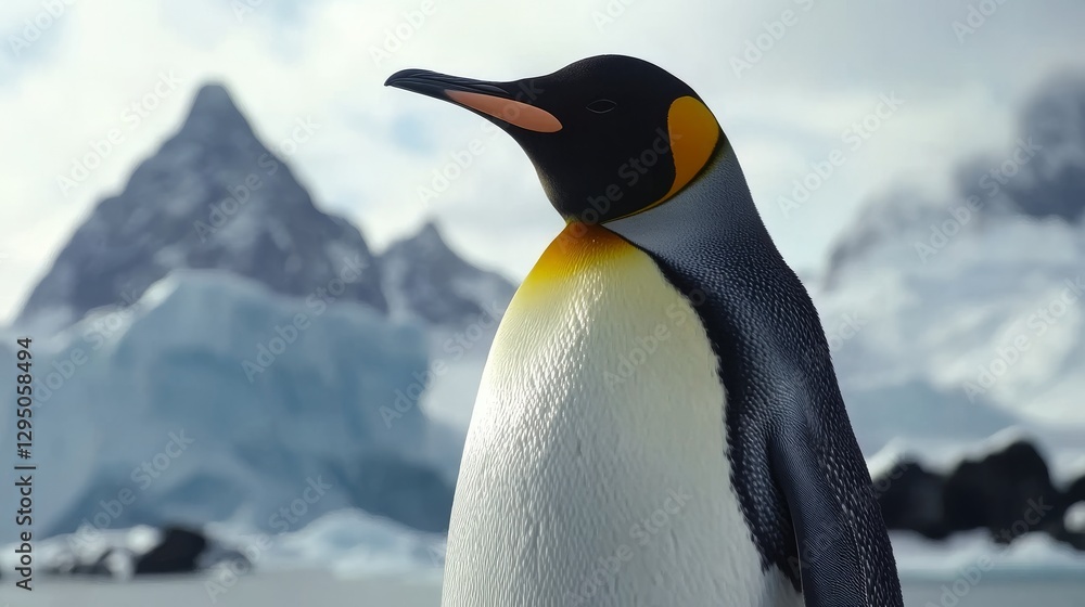 Obraz premium Penguin in snow mountain