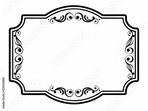 Vintage-style frame with decorative flourishes and intricate patterns, ideal for elegant design projects