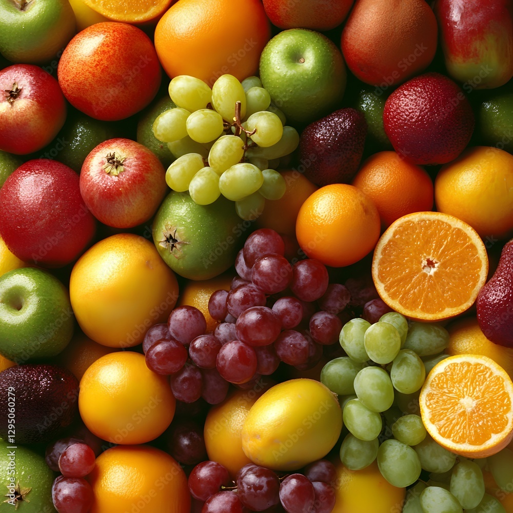 Vibrant Colorful Fresh Fruit Mix Background Vibrant Colorful Fresh Fruit Mix Background