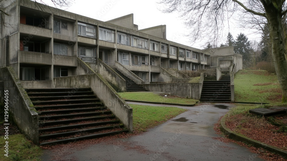 Brutalist Architecture: A Grey Concrete Housing Complex Brutalist Architecture: A Grey Concrete Housing Complex