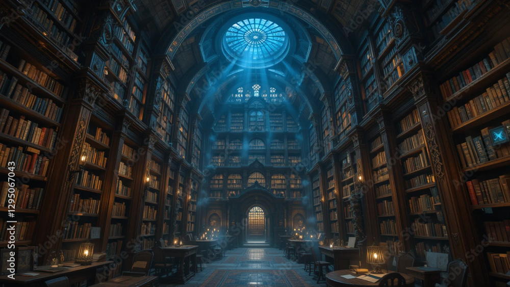 Fototapeta premium Ancient Underground Library of Forgotten Knowledge
