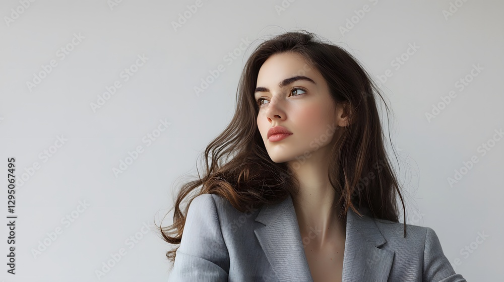 Elegant business portrait of a model in studio professional photography fashion environment Elegant business portrait of a model in studio professional photography fashion environment