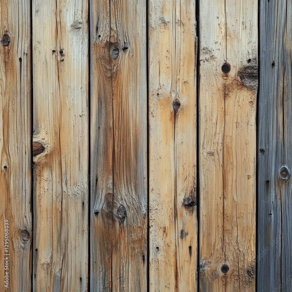 Naklejka premium Rustic wooden planks with natural texture and grain in various shades