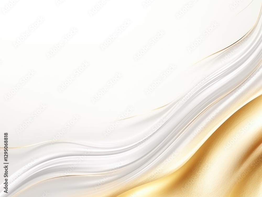 Obraz premium Free plain white background with gold wave