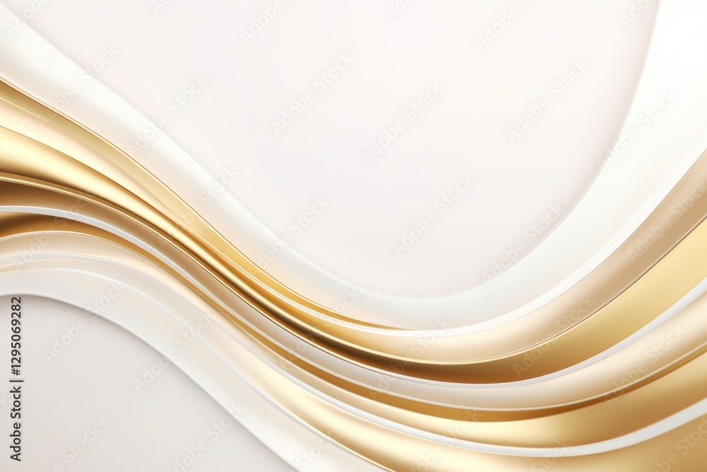 Obraz premium Free plain white background with gold wave