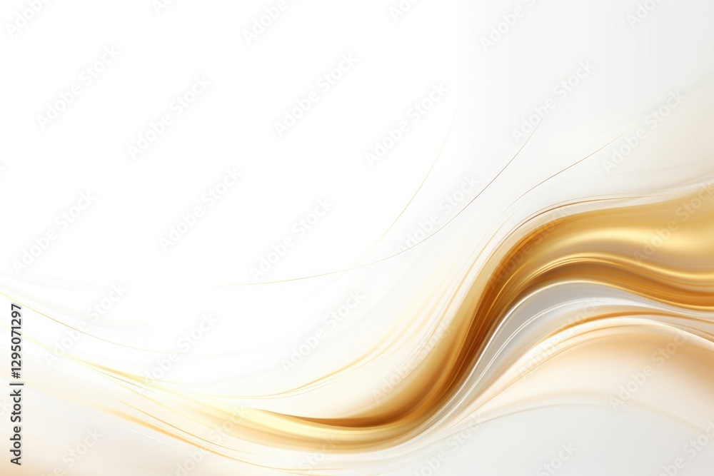 Obraz premium Free plain white background with gold wave