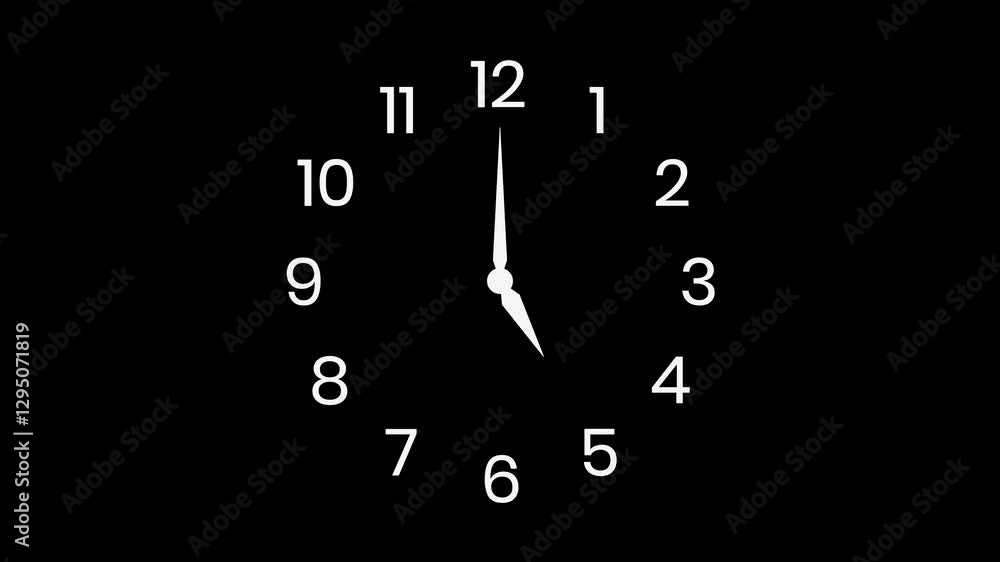 Animation of clock hands on a black background. Animation of clock hands on a black background.