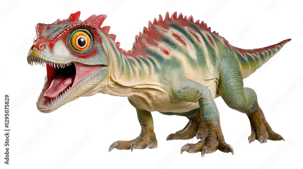 Obraz premium Roar of a Prehistoric Predator: Detailed Image of a Dinosaur Figure.