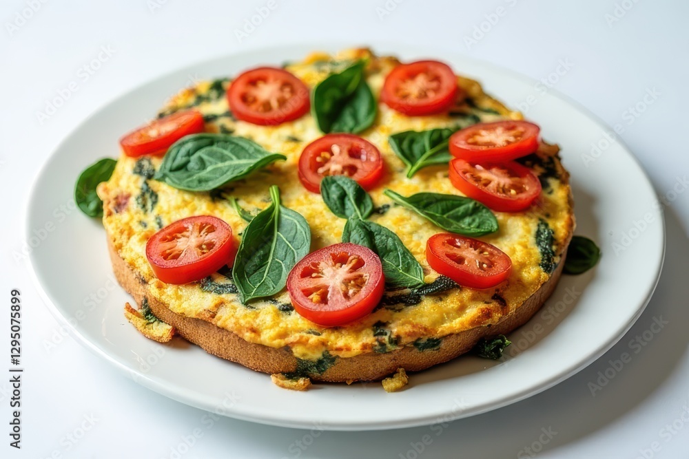 Veggie-Filled Frittata: Spinach, Tomato Delight Veggie-Filled Frittata: Spinach, Tomato Delight