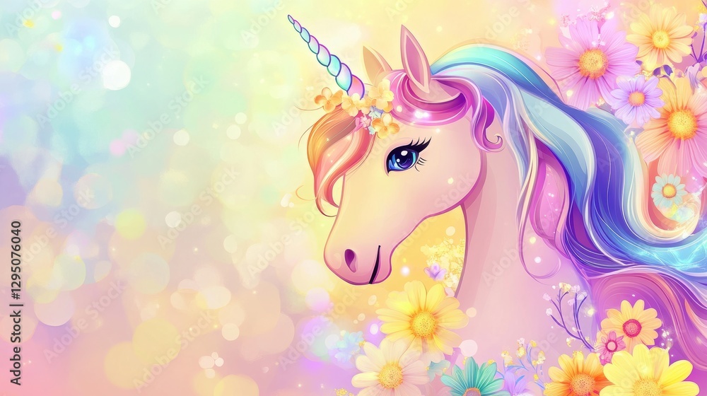 Beautiful unicorn character in Spring Beautiful unicorn character in Spring