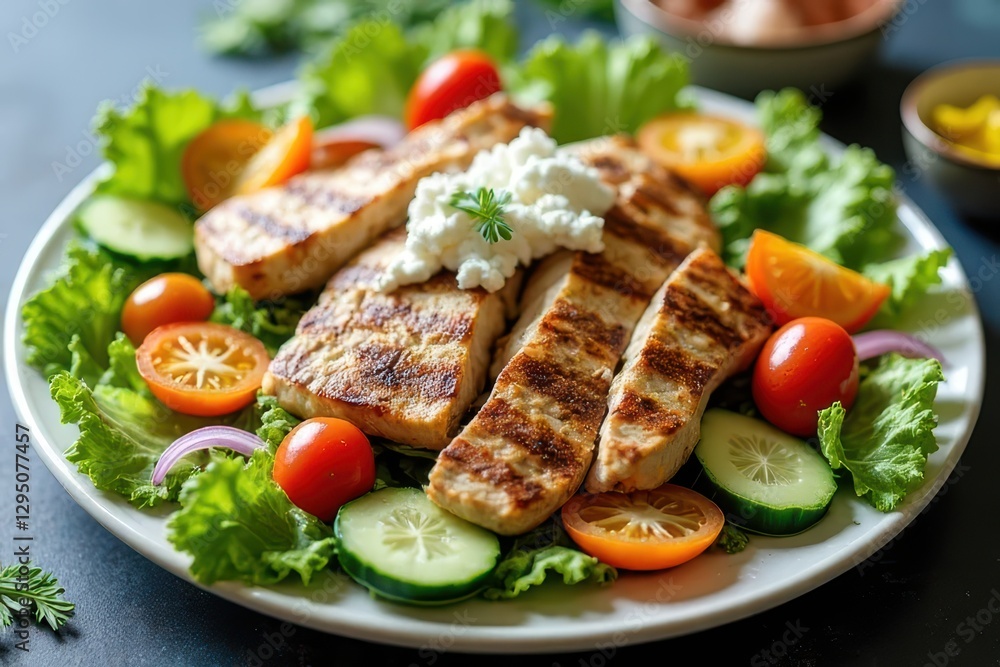Fresh Lemon Vinaigrette-Dressed Salad Featuring Feta Cheese Delight Fresh Lemon Vinaigrette-Dressed Salad Featuring Feta Cheese Delight