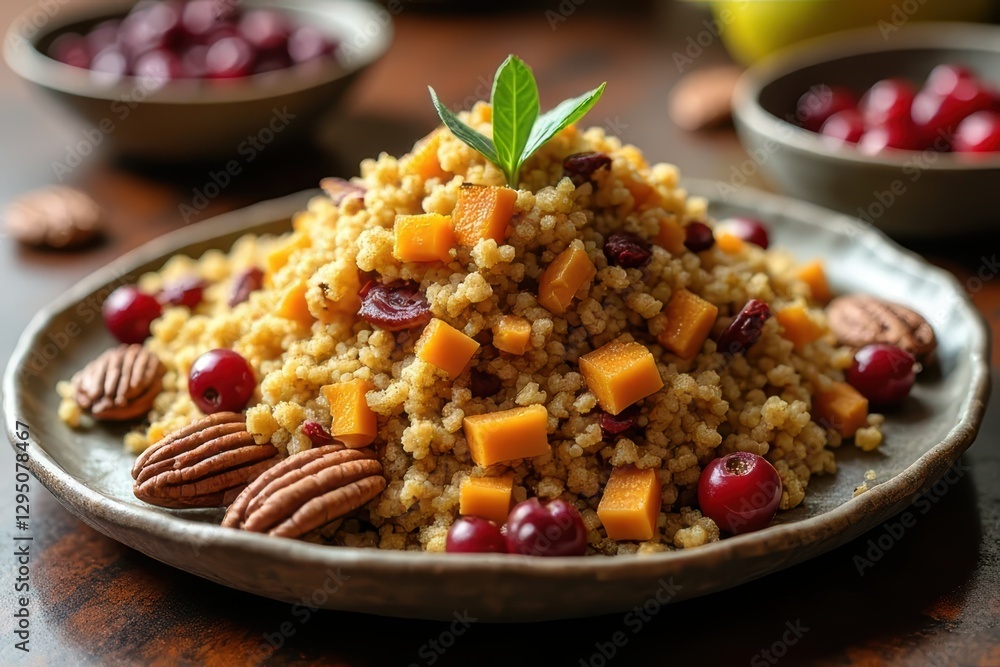 Roasted Acorn Squash Filled with Quinoa, Cranberries, and Nutty Flavors Roasted Acorn Squash Filled with Quinoa, Cranberries, and Nutty Flavors