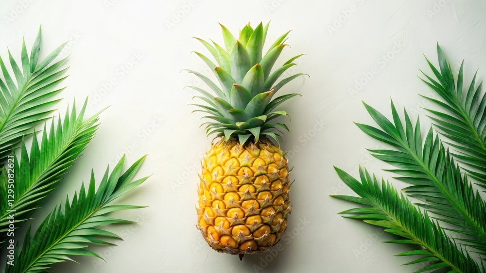Summertime Delight A Vibrant Pineapple Centerpiece with Lush Tropical Foliage Summertime Delight A Vibrant Pineapple Centerpiece with Lush Tropical Foliage