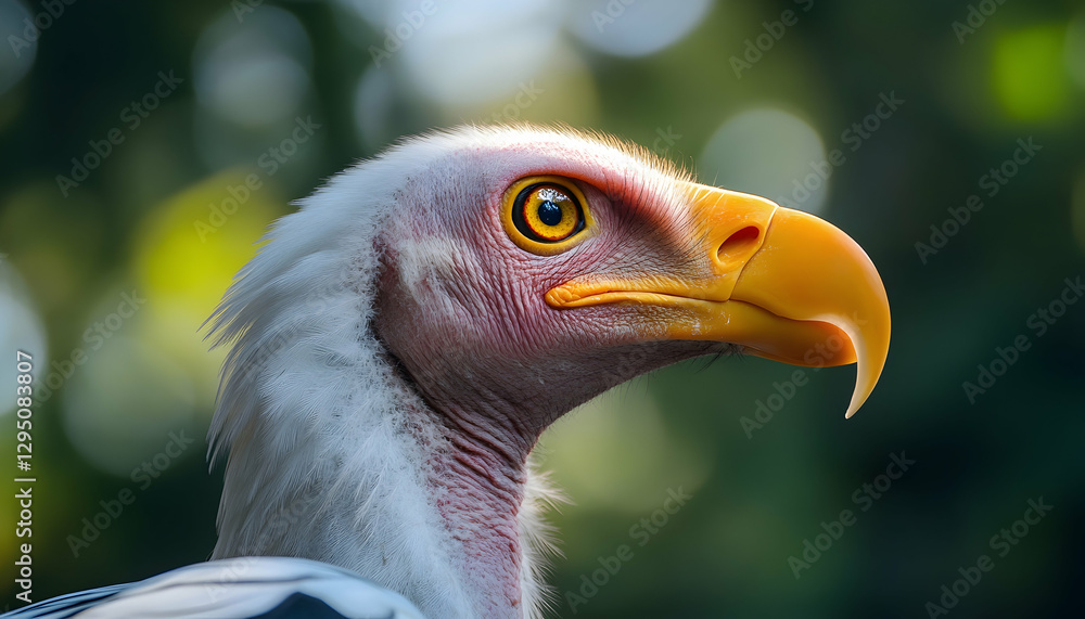 Close-up portrait of an Egyptian vulture in nature - Close-up portrait of an Egyptian vulture in nature -