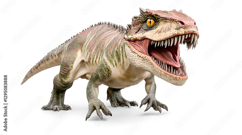 Fierce Dinosaur Roaring Against a White Background Fierce Dinosaur Roaring Against a White Background