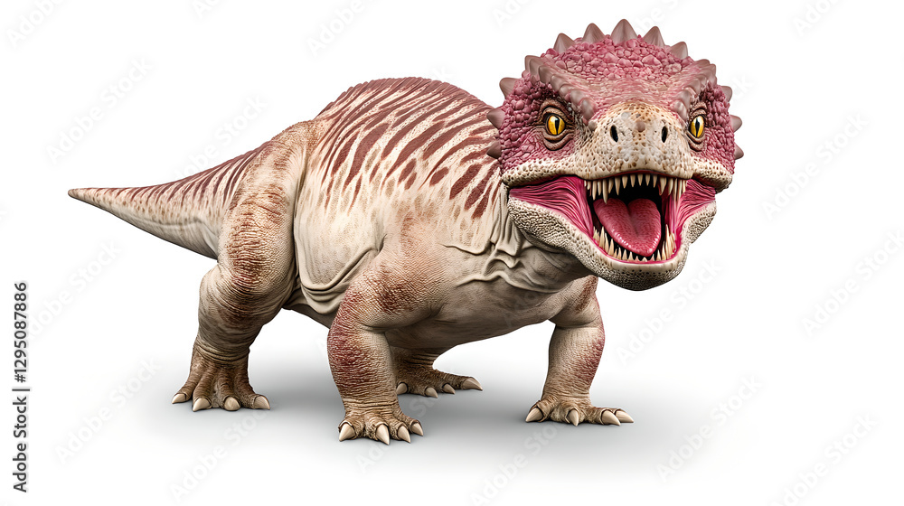 A Prehistoric Predator: 3D Rendered Dinosaur Ready for Action A Prehistoric Predator: 3D Rendered Dinosaur Ready for Action