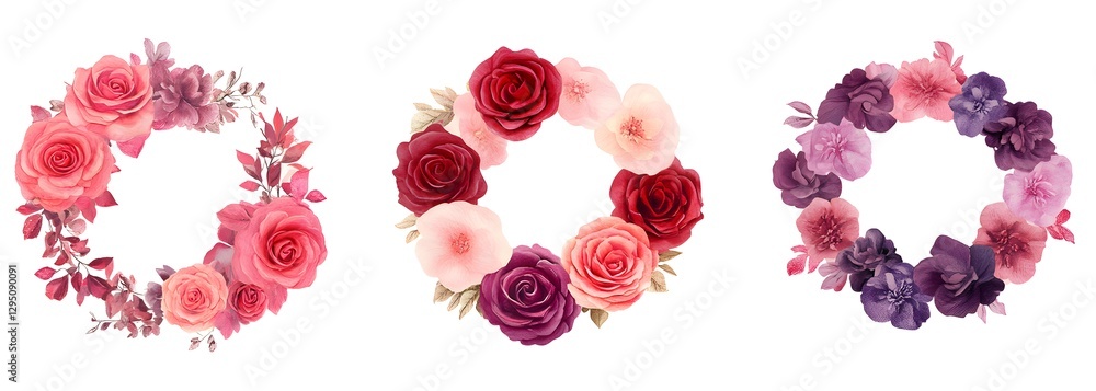 Floral Wreaths in Various Shades Floral Wreaths in Various Shades