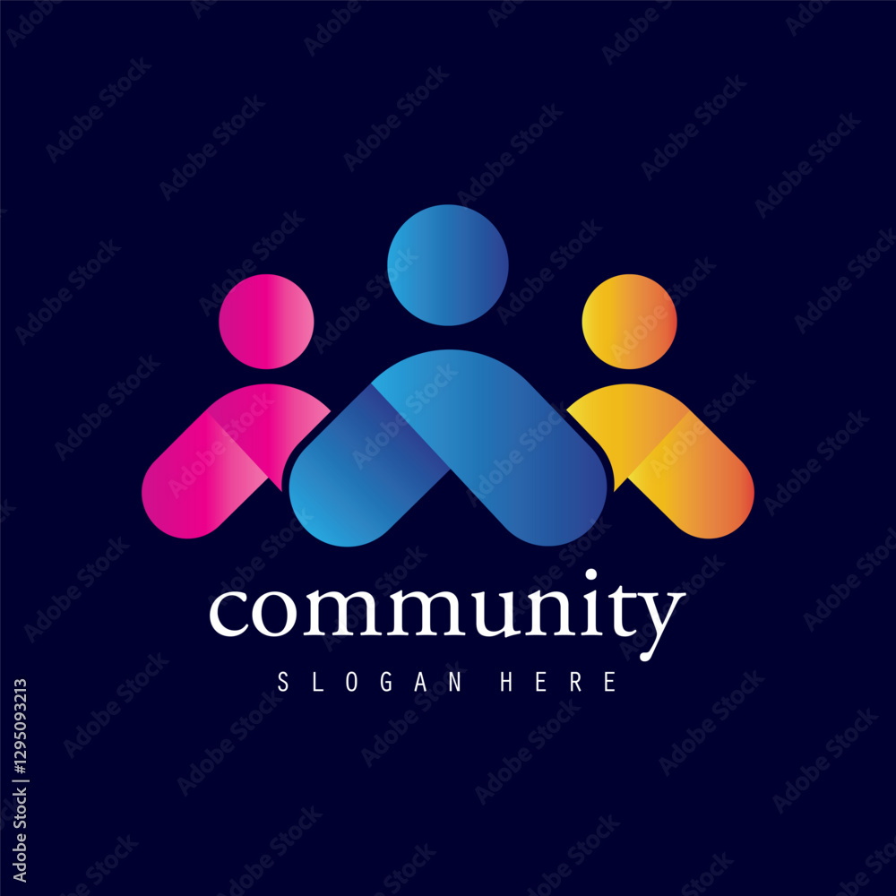 People logo design, Community human Logo with gradient color, people logo design template, vector illustration People logo design, Community human Logo with gradient color, people logo design template, vector illustration