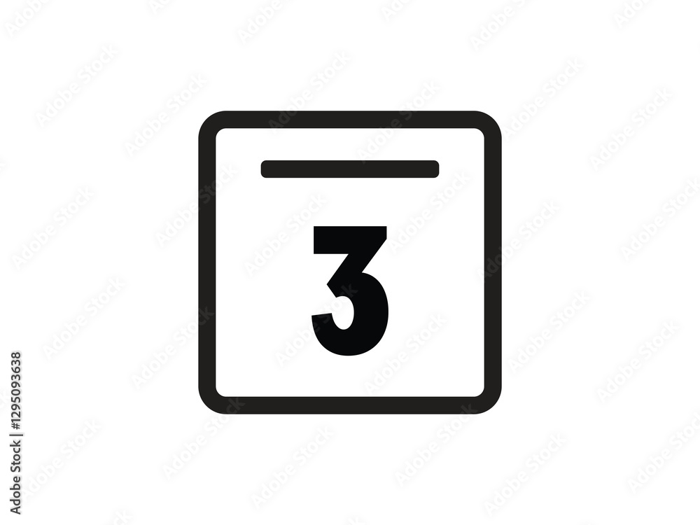 Calendar icon vector day 3 Calendar icon vector day 3