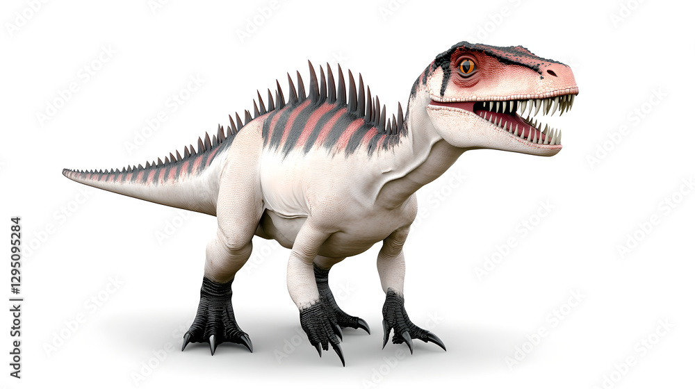 A prehistoric predator: Detailed 3D render of a theropod dinosaur.