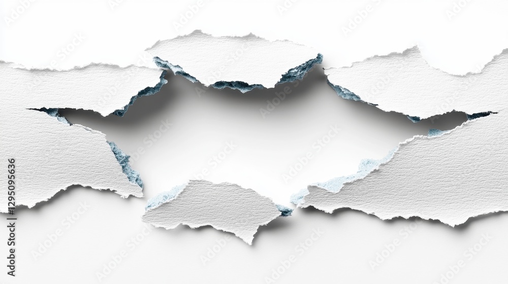 Torn Paper with Hole, Ripped White Paper Texture Background Torn Paper with Hole, Ripped White Paper Texture Background