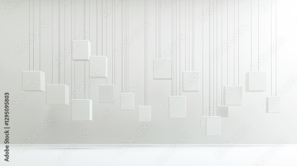 Fototapeta premium futuristic portrayal of data with copyspace, illuminated abstract shapes, clean and minimalistic design, subtle gradients, professional stock image quality, neutral tones, corporate feel,