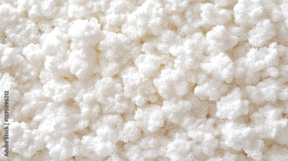 Close-up of fluffy white food granules Close-up of fluffy white food granules