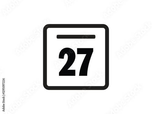 Calendar icon vector day 27 Free Download Calendar icon vector day 27 - GFXLoad