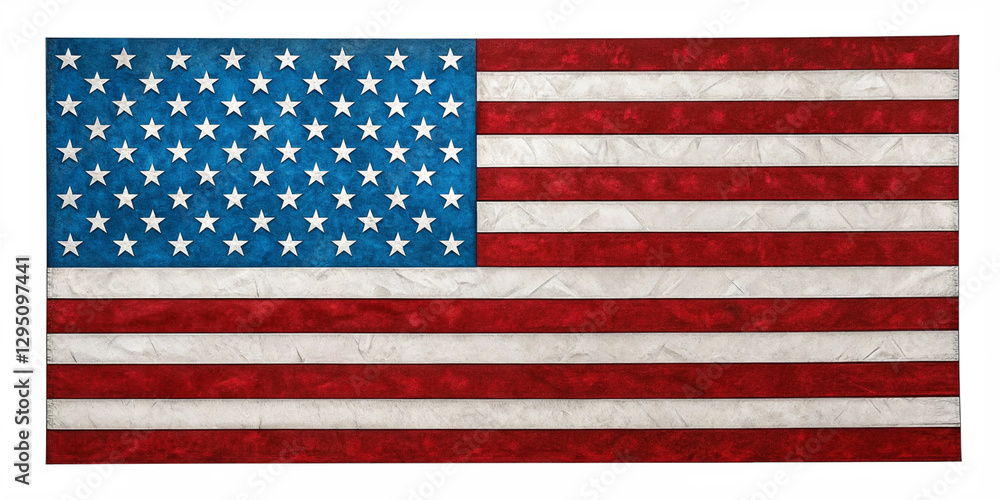 Fototapeta premium USA American Flag Cutout Isolated on Transparent Background – High-Quality PNG for Graphic Design Patriotic American Flag Clipart with Transparent Background – Perfect for Digital and Print Projects